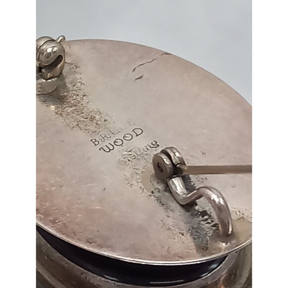 Bruce Wood Navajo Paua Shell Pendant Brooch Combo Sterling - Picture 6 of 7